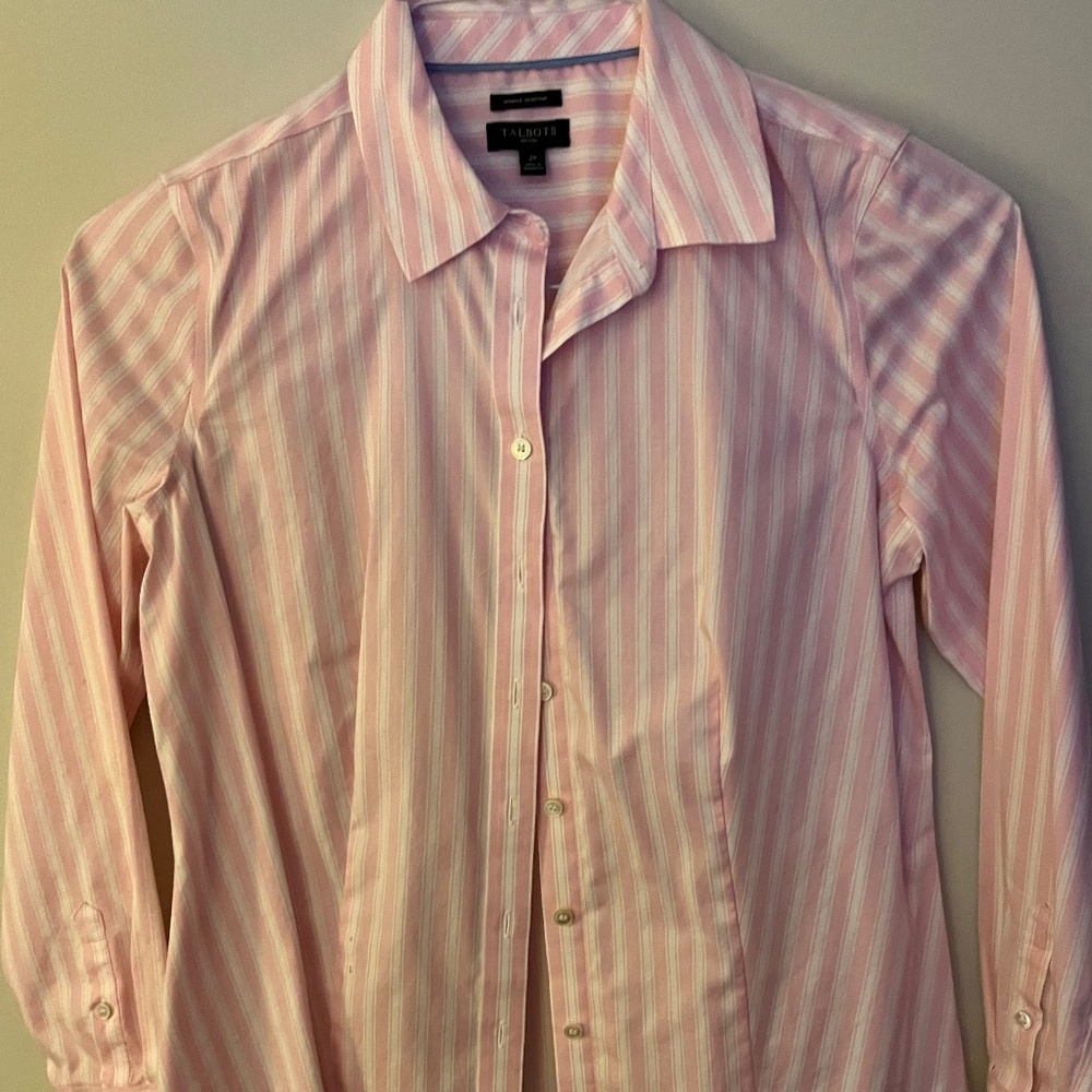 Talbots Pink Striped 2P Button Down